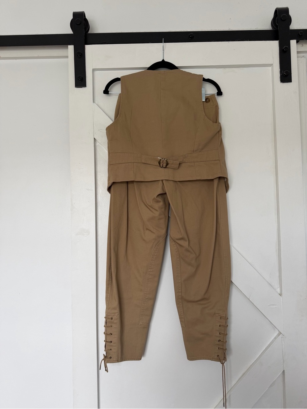 Banana Republic Tan Lace-Up Hem Capris